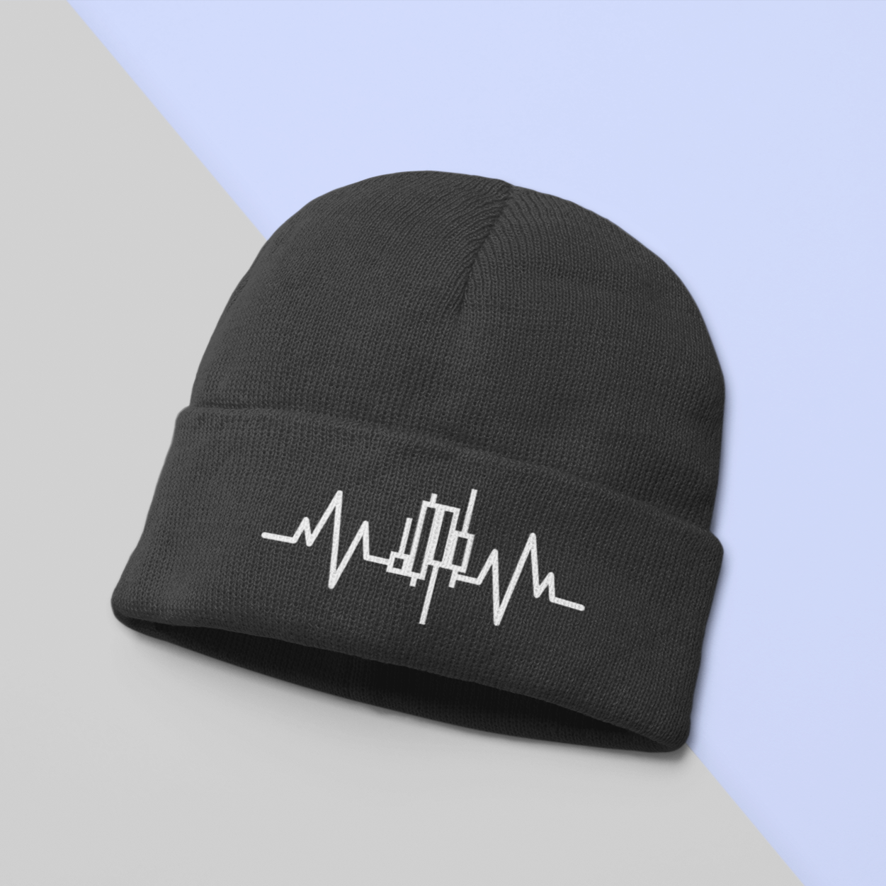 Heartbeat of a Trader Embroidered Beanie