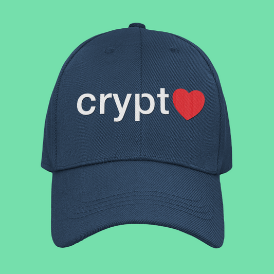 Navy Blue Crypto Currency Red Heart Hat Ripple XRP Bitcoin BTC Doge Traders